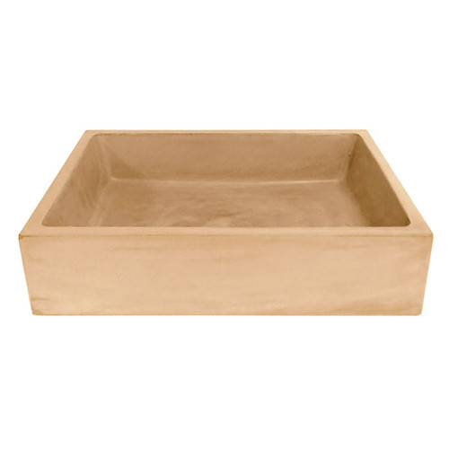 Bare Concrete Vessel Basin Square 470mm Orange B470OR