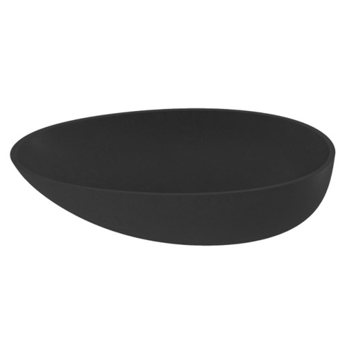 Bare Concrete Vessel Basin Curva 570mm Black B570BK