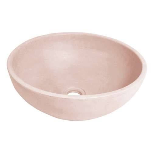Bare Concrete Vessel Basin Bowl 400mm Pink B400PK