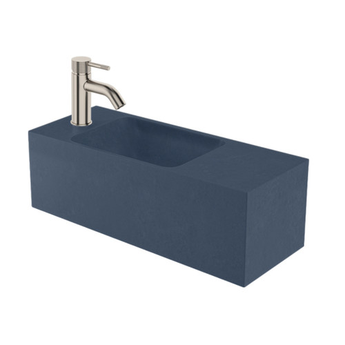 Bare Concrete Wall Basin Left 600mm Blue 85493BL