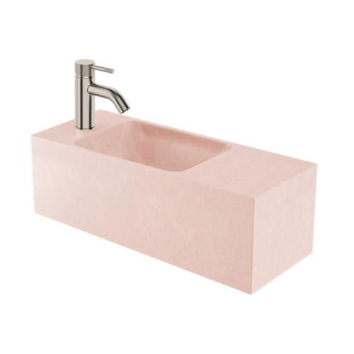 Bare Concrete Wall Basin Left 600mm Pink 85493PK