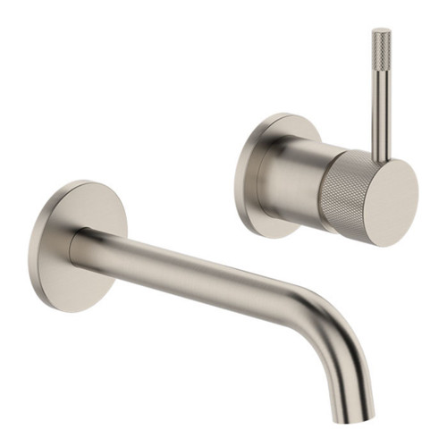 Uno Etch Wall Basin Mixer Brushed Nickel 41656.04