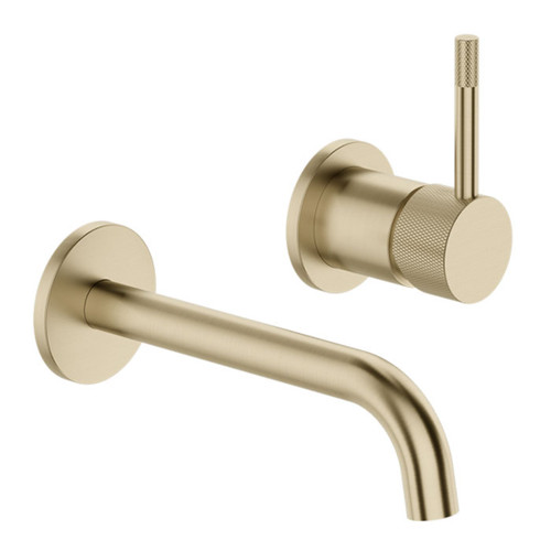 Uno Etch Wall Mounted Bath Mixer Brushed Brass 41653.07