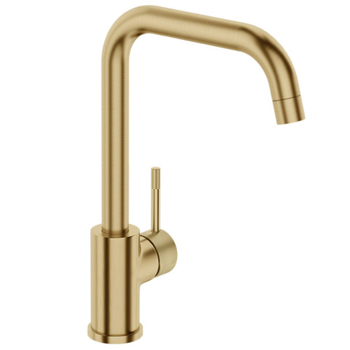Uno Etch Sink Mixer Square Brushed Brass 41830.07