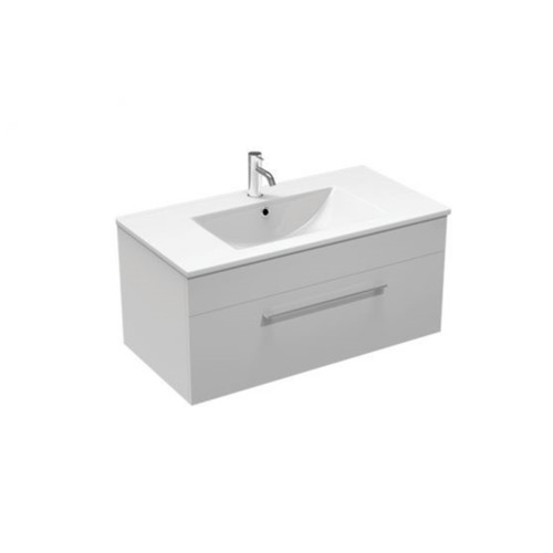 Mia Wall Hung Vanity 900mm 1 Drawer White Gloss