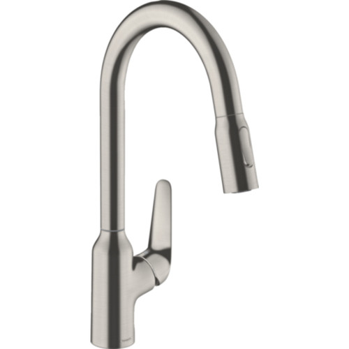 Focus M42 Single Lever Kitchen Mixer 220 Pull-Out Spray 2 Jet sBox Stainless Steel 71820800