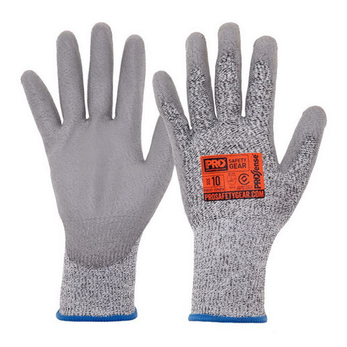 Prosense Cut Resistant Gloves C5 with PU Palm Grey/Black Size 9 C5PUD9