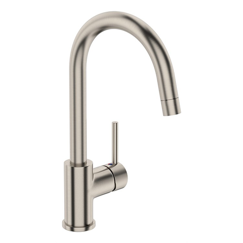 Uno Goose Neck Kitchen Mixer Brushed Nickel