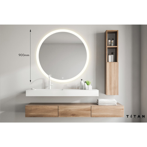 LED Mirror with Demister Round 900mm