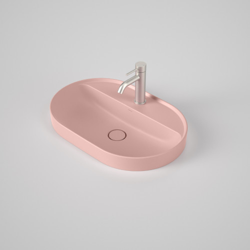 Liano II Pill Inset Basin with Tap Landing 600mm 1 Tap Hole Pink (Special Order)