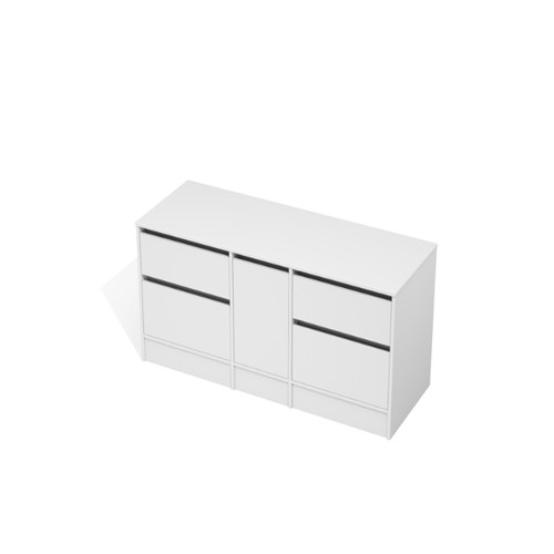 City 50 Vanity 1400 1 Door 4 Drawer Floor White/WG Cherry Pie Top 3064BT3-W/WG