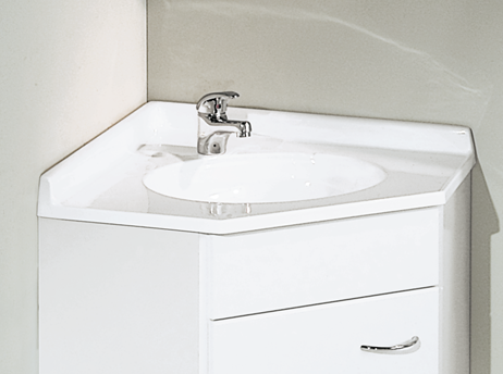 Stella Corner Floor Standing Corner Vanity 600 x 600mm 1 Door White