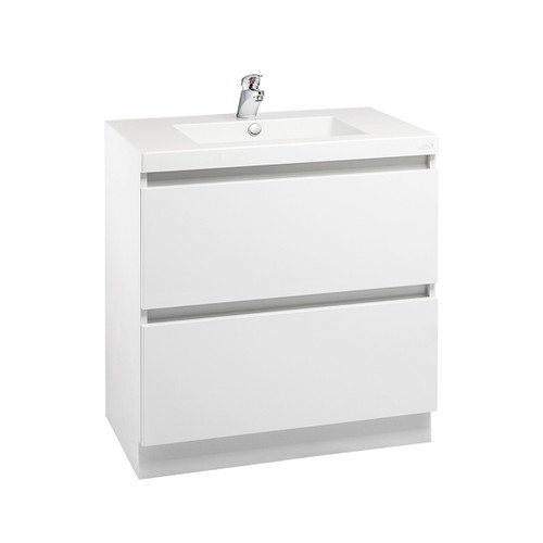 Valencia Floorstanding Vanity 2 Drawer Single Bowl White 750mm