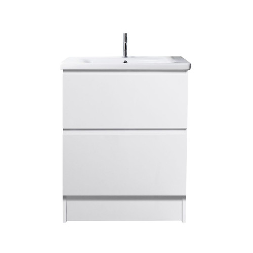 Carlton Floor Standing Vanity 2 Drawer White Gloss 650mm