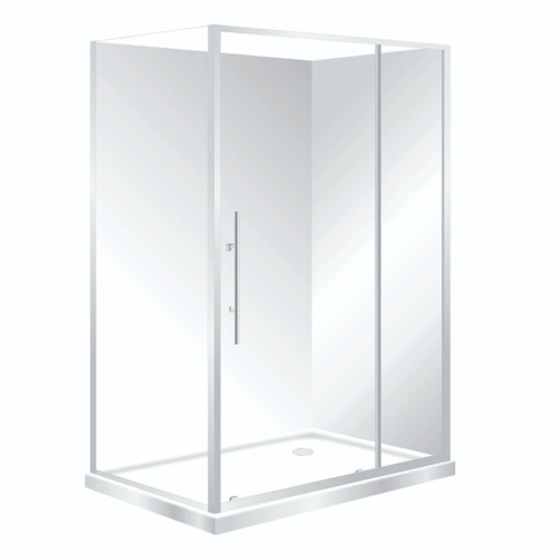 Symphony Shower Set Aquero Corner Right Hand Flat Wall Sliding Door White 1200 x 800mm