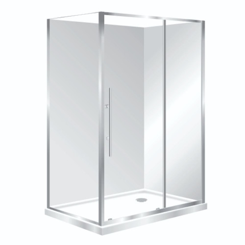 Symphony Shower Set Aquero Corner Right Hand Flat Wall Sliding Door Silva 1200 x 900mm