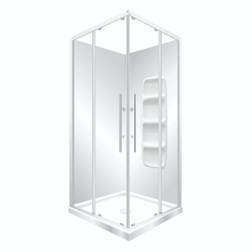 Symphony Shower Set V-Slider Moulded Wall White 1000mm