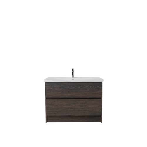 Carlton Floor Standing Vanity 2 Drawer 1000mm Charred Oak