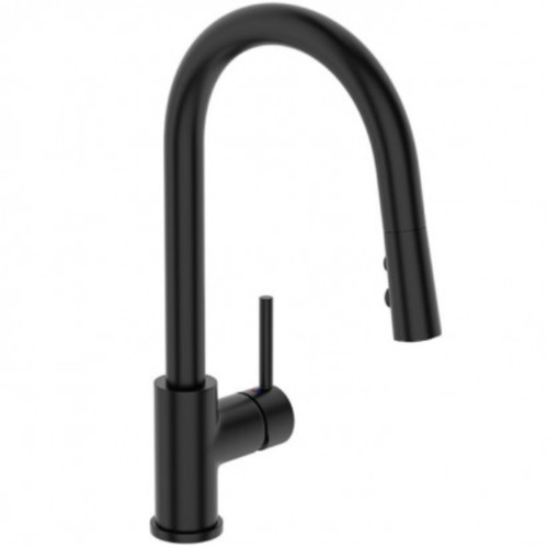 Uno Goose Neck Kitchen Mixer With POS Black 43931.13