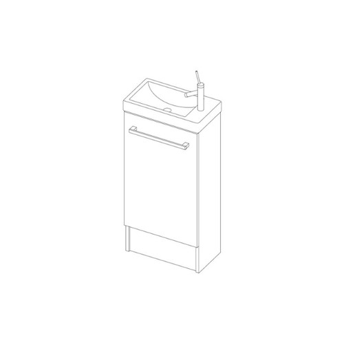 Eli Floor Standing Vanity 1 Door 400mm Woodgrain