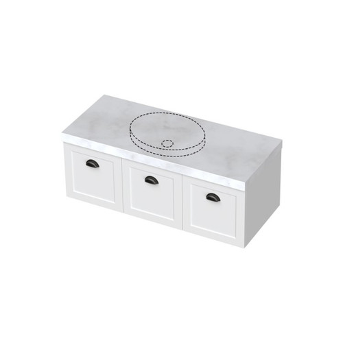 1 Door 2 Drawer With Handles 1200mm White Benchtop