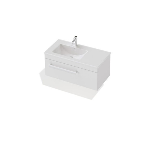 Riva Classic Wall Hung Vanity 900 Left Hand 1 Drawer White 1048-W