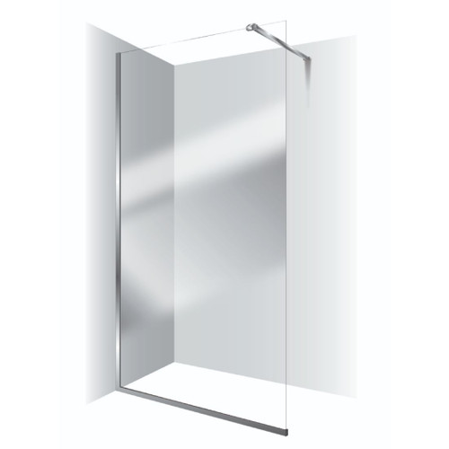 Symphony Glass Shower Panel Frameless 2000 x 970mm Silva