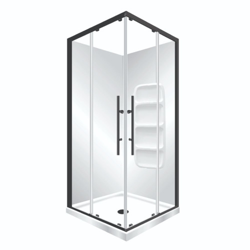 Symphony Shower Set V-Slider Moulded Wall 900mm Black