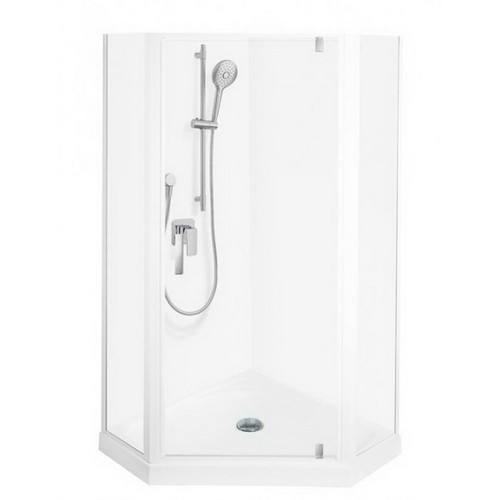 Valencia Elite Shower Suite Angle Shower 1 x 1 White Centre Waste