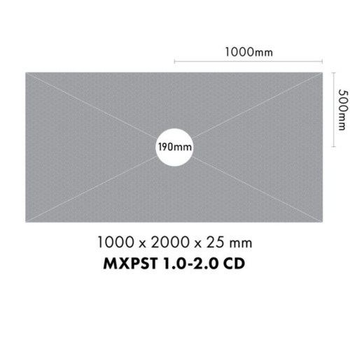 Shower Base Centre Drain 1000 x 2000mm