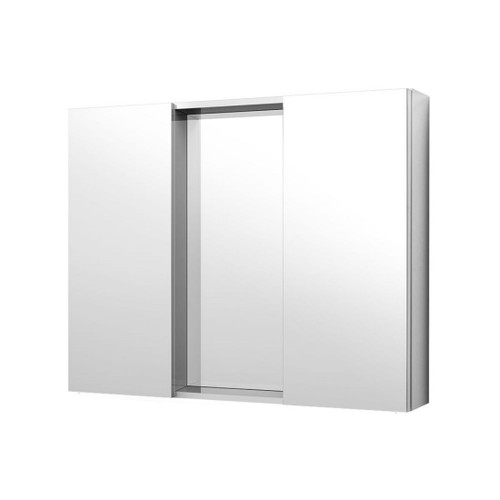 Mirror Cabinet 2 Doors 4 Glass Shelves White 880 x 750 x 120mm M903