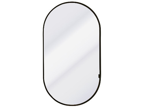 Oval Mirror Cabinet 500 x 900 x 120mm Satin Black