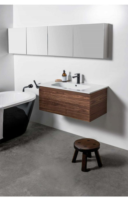 Qubo Wall Hung Vanity 1 Drawer 910 x 415 x 470mm Timber Veneer