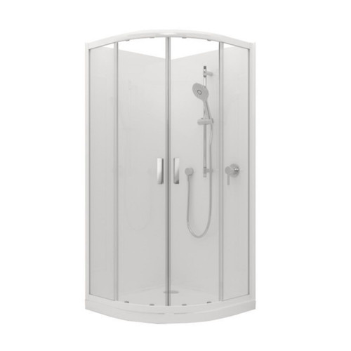 Elite Round Sliding Shower 900 x 900mm White Centre