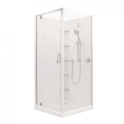 Valencia Elite Corner Pivot Shower 900 x 750mm Flat Right Hand Centre Waste