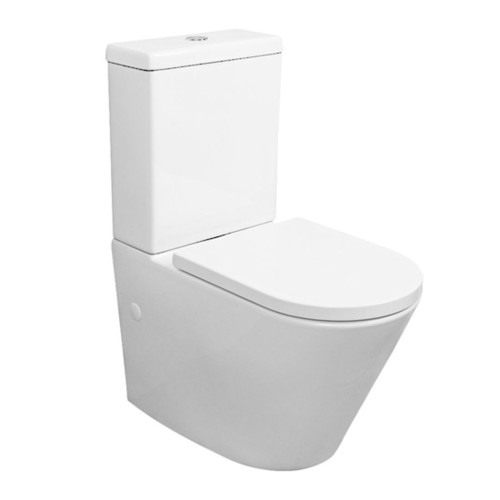 Evora Rimless Back to Wall Toilet Suite with Wrap Over Seat