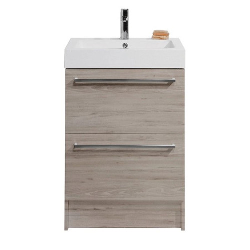 Tessa Floor Standing Vanity 2 Drawer 600mm Southern Oak