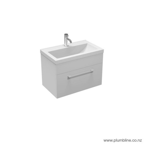 Mia Wall Hung Vanity Slim 1 Drawer 600mm White Gloss