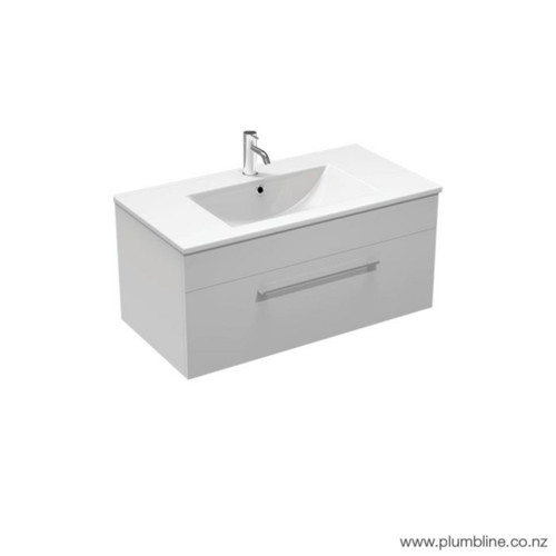Mia Wall Hung Vanity 1 Drawer Wall 910mm White Gloss