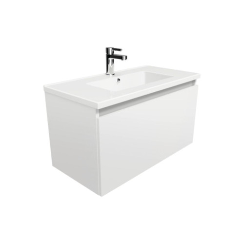 Valencia Wall Hung Vanity 750mm Slim Top White