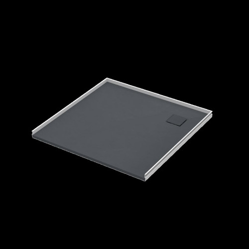Slateforma Tray 3 Wall DAB Upstand Anthracite 1000 x 1000mm