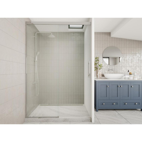 Apex Sliding Alcove Tile Channel Waste 1200 x 900 x 2080mm Chrome