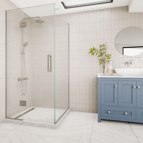 Apex Hinged Corner Tile Channel Waste 900 x 900 x 2040mm Chrome