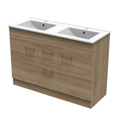 Classic Valley Floor Standing Vanity Double Bowl 2 Door 2 Drawer 1200mm