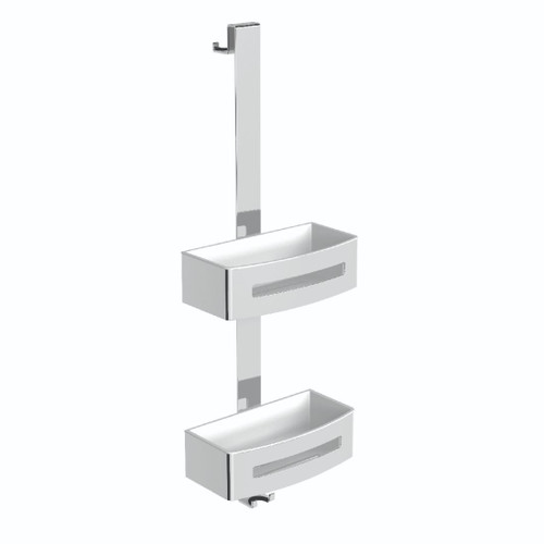 Edge Hanging Caddy 2 Tier Stainless Steel/White