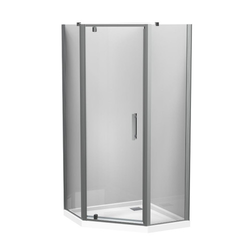 Soul Pivot Door Shower Flat 2 Wall 1000 x 1000mm Angle Corner Satin Trim Corner Waste