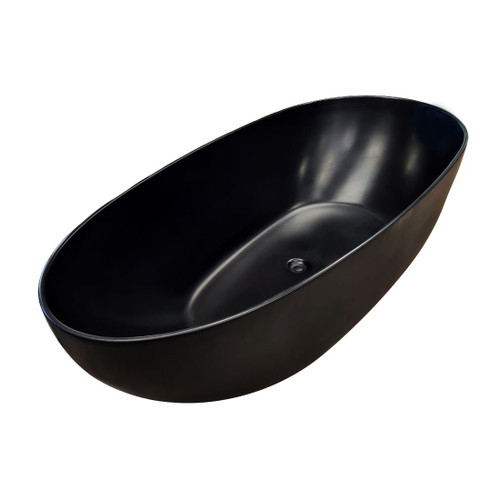 Orca Freestanding Acrylic Bath Half Egg Shaped Matte Black