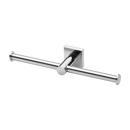 Radii Double Toilet Roll Holder Square Plate Chrome RS891 CHR