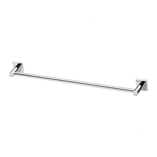 Radii Single Towel Rail 600mm Square Plate Chrome RS804 CHR