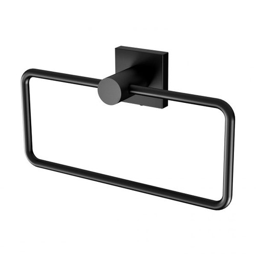 Radii Hand Towel Holder Square Plate Matte Black RS893 MB